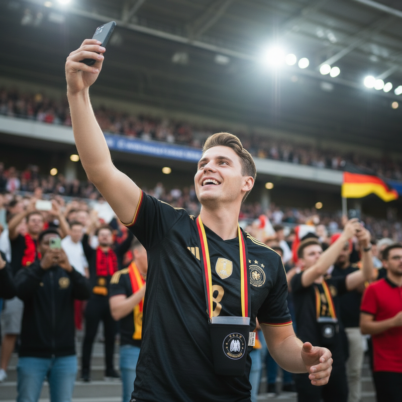 Fan filmt Spiel mit Cup Buddy