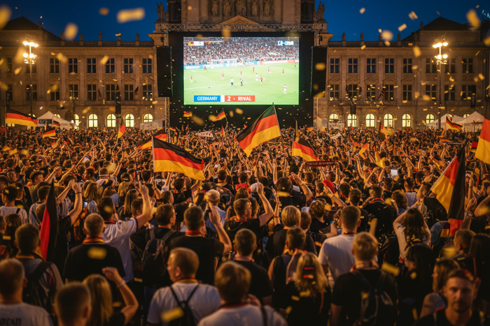 Public Viewing Stadtplatz Fahnen