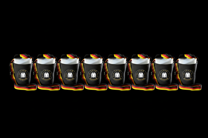 10 Cup Buddys in einer Reihe