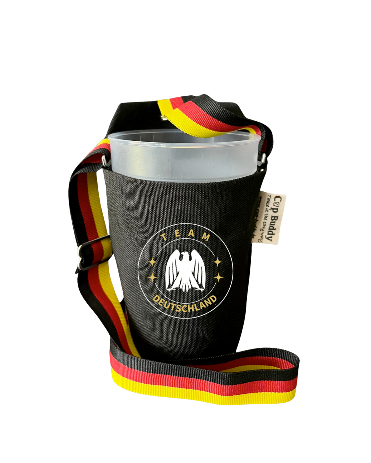 Cup Buddy® WM 2026 Getränkehalter – Hände frei im Stadion, schwarz