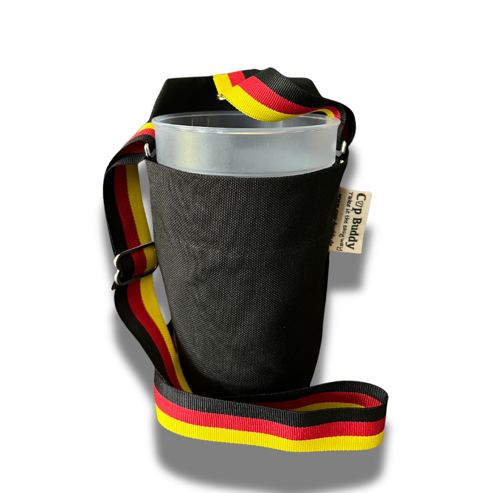Cup Buddy® Getränketräger Starter Edition - schwarz-schwarz/rot/gold