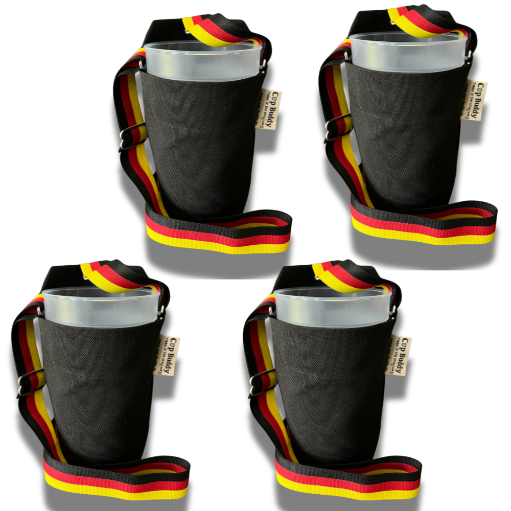 Cup Buddy® Getränketräger Starter Edition - schwarz-schwarz/rot/gold