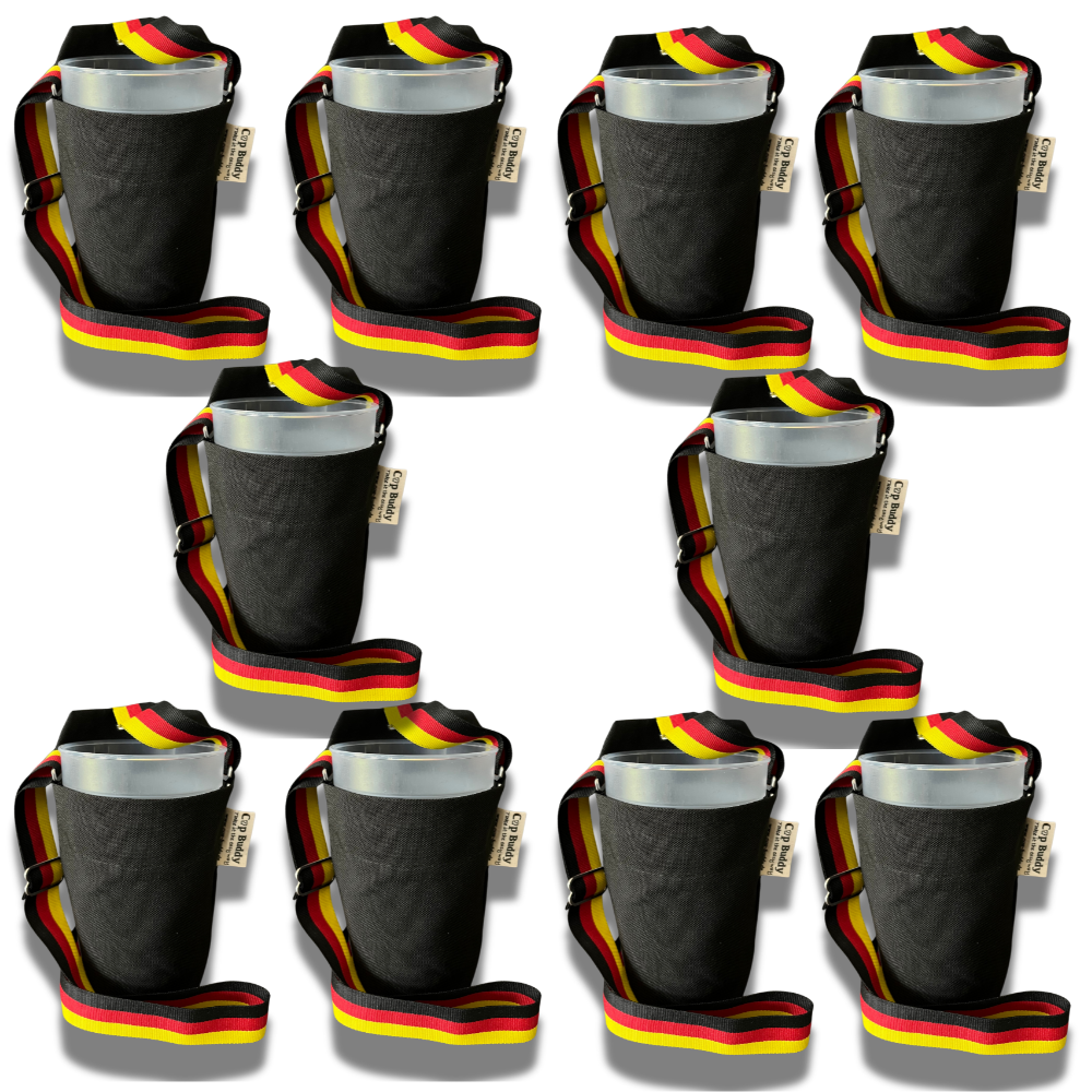 Cup Buddy® Getränketräger Starter Edition - schwarz-schwarz/rot/gold