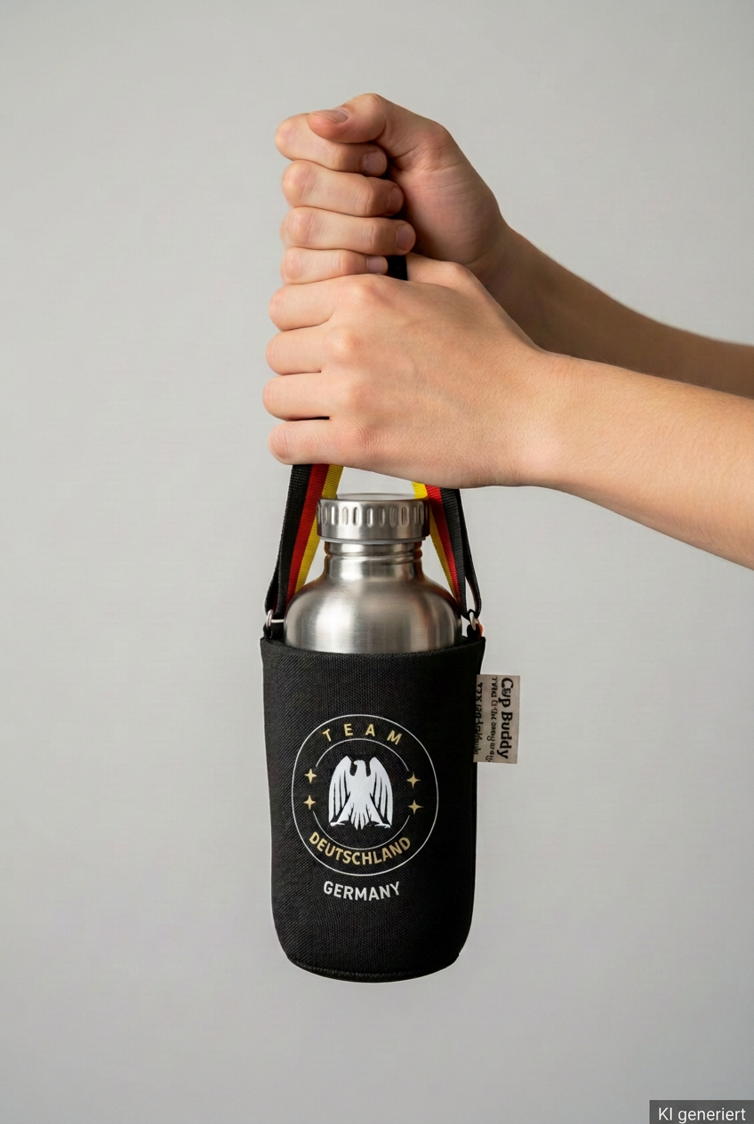 Isolierflasche mit KI-Hinweis