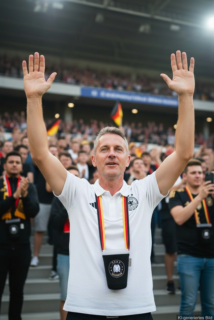 Stadionbild mit kleiner KI-Kennzeichnung unten rechts